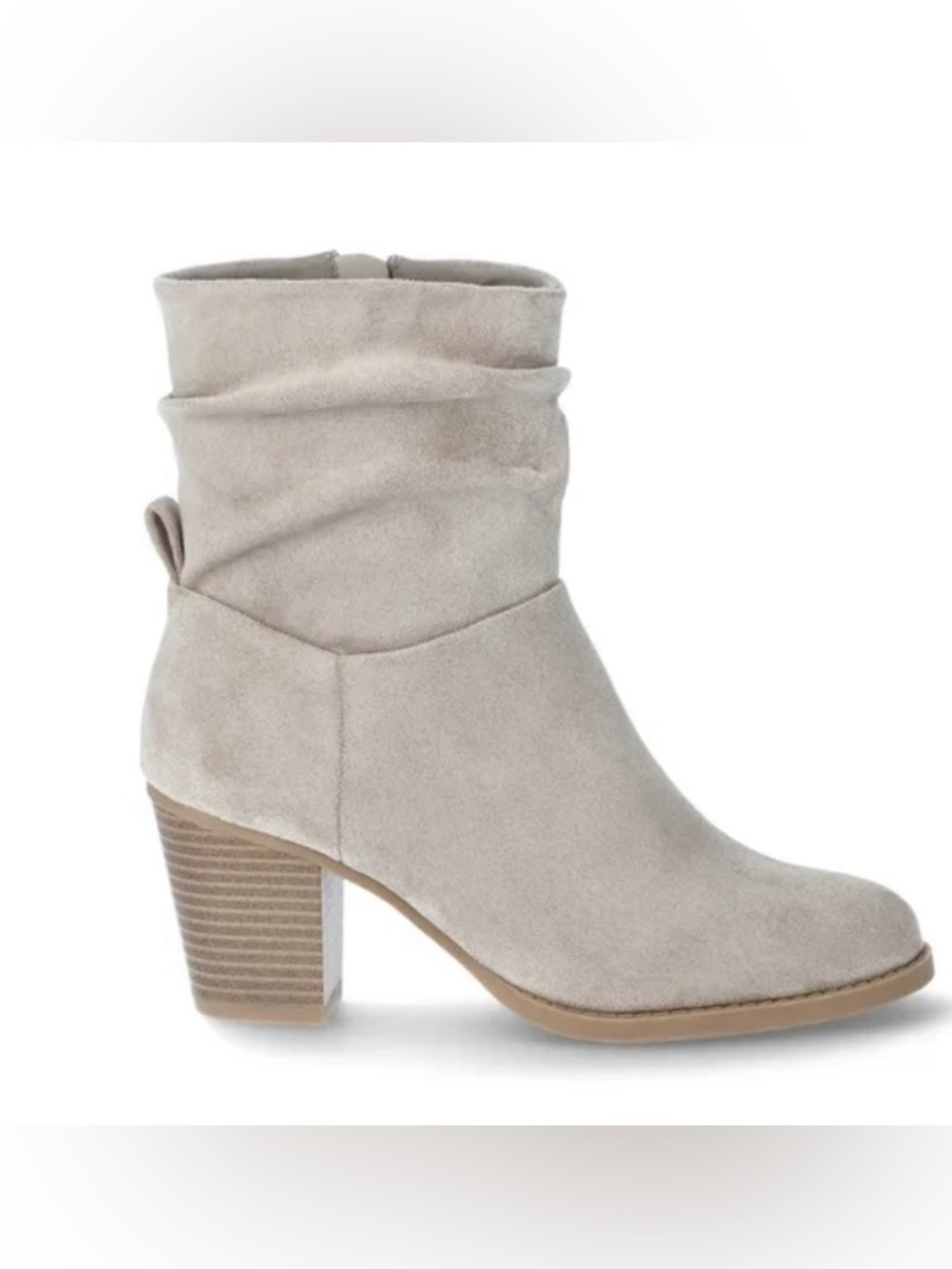 Women's Slouchy Suede Block Heel Ankle Boots - Light Taupe